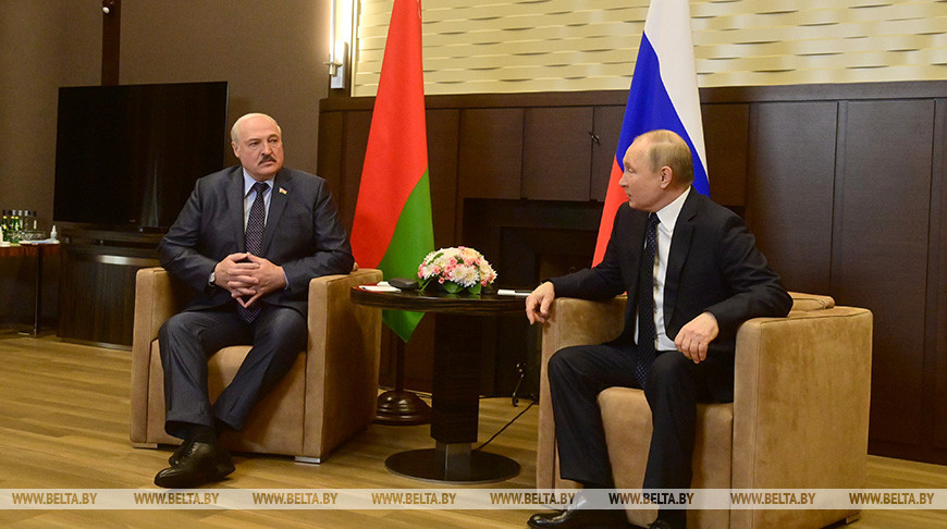 Встреча Президента Беларуси Александра Лукашенко и Президента России Владимира Путина прошла в Сочи, май 2022 года