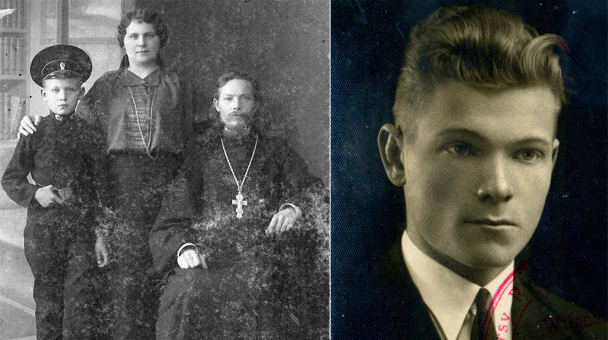 Слева: Василий Гоголушко с матушкой и сыном Петром, 1915 г. Справа: Александр Гоголушко, 1938 г.
