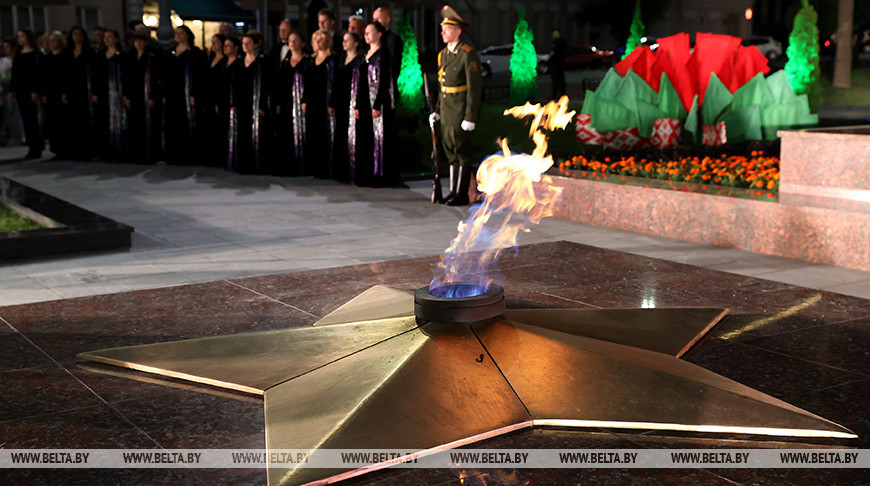 Во время митинга-реквиема "День, когда началась война", посвященного Дню всенародной памяти жертв ВОВ и геноцида белорусского народа, Гомель, июнь 2023г.