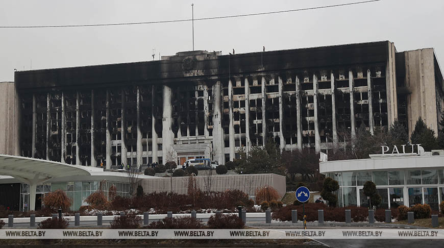Акимат Алматы после беспорядков, январь 2022 года. Фото из архива