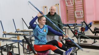 Заслуженный тренер Республики Беларусь Виктор Байков и его воспитанница Дарья Ключинская