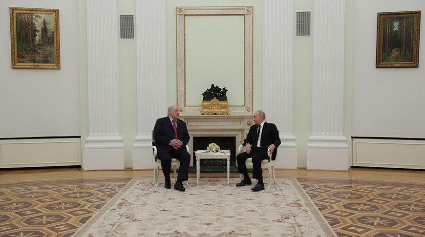 Александр Лукашенко и Владимир Путин. Фото пресс-службы Президента России - БЕЛТА