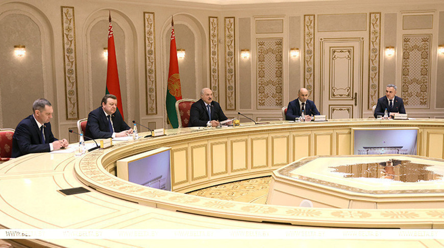 Александр Лукашенко во время встречи с губернатором Архангельской области