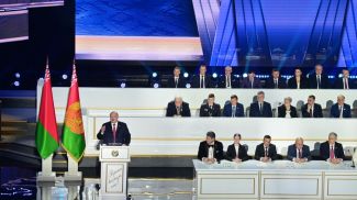 Президент Беларуси Александр Лукашенко во время выступления на ВНС