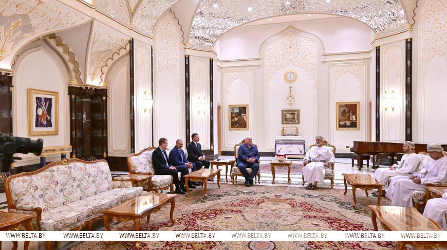 Александр Лукашенко во время встречи с Султаном Омана Хайсамом бен Тареком Аль Саидом