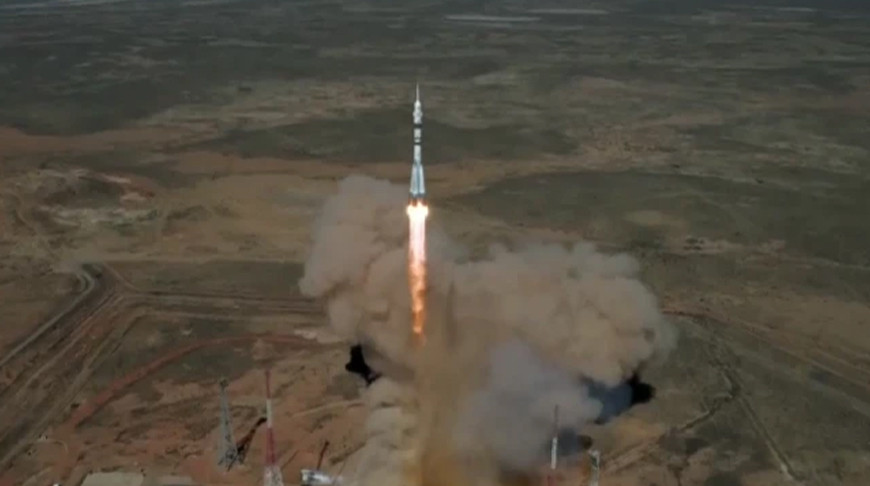 Скриншот трансляции прямого эфира запуска Роскосмоса