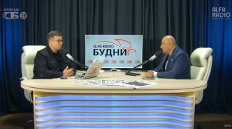 Марат Марков в эфире ток-шоу "Будни" на "Альфа Радио". Скриншот видео