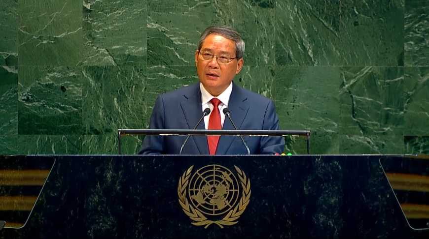 Ли Цян. Скриншот видео webtv.un.org