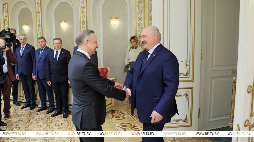 Президент Беларуси Александр Лукашенко и губернатор Санкт-Петербурга Александр Беглов, 14 июля 2025 года