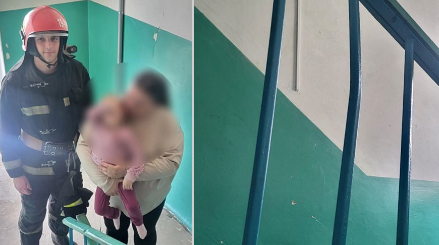 В Рогачеве малышка застряла между перилами в подъезде, ее ос