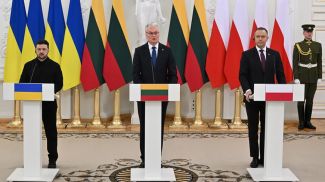 Владимир Зеленский, Гитанас Науседа и Кароль Навроцкий. Фото РАР