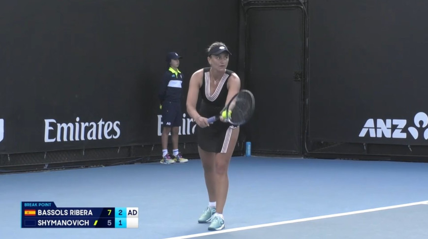 Ирина Шиманович. Скриншот видео ausopen.com