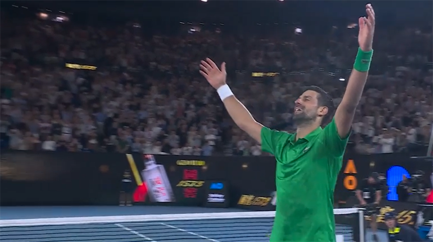 Новак Джокович. Скриншот видео ausopen.com