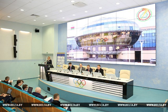 Пресс-конференция в НОК Беларуси об отмене дисквалификации мужской сборной Беларуси по гребле на байдарках и каноэ
