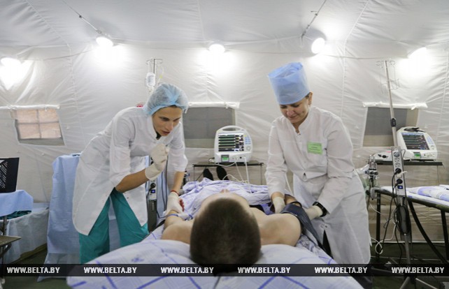 Медицинский отряд специального назначения действует на Борисовском полигоне