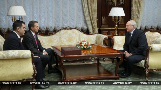Александр Лукашенко встретился с директором Службы внешней разведки России Сергеем Нарышкиным