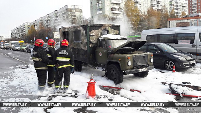 Витебские спасатели ликвидировали возгорание грузовика