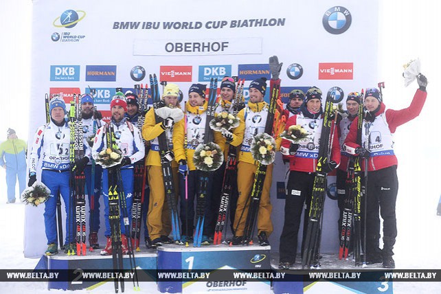 Биатлонисты Швеции стали победителями мужской эстафеты на этапе Кубка мира в Оберхофе