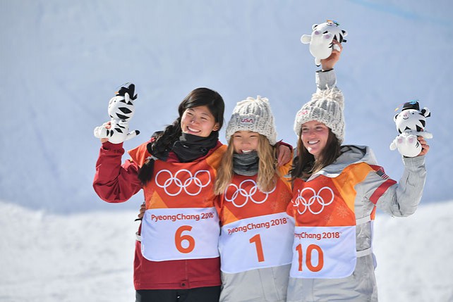 Сноубордистка из США Хлоя Ким заняла первое место в дисциплине хаф-пайп
