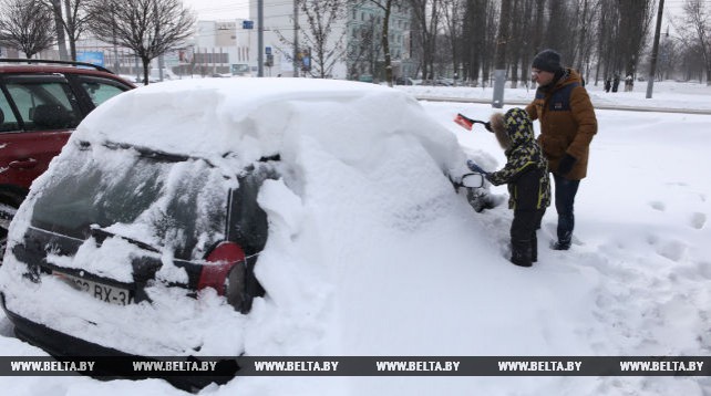 В Гомеле устраняют последствия сильных снегопадов