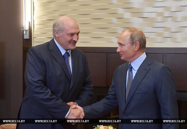 Александр Лукашенко на переговорах с Владимиром Путиным в Сочи
