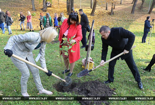 Молодые педагоги Беларуси и России посадили более 50 деревьев в Витебске