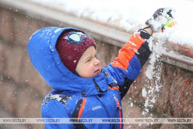 Сильный снег в Гродно