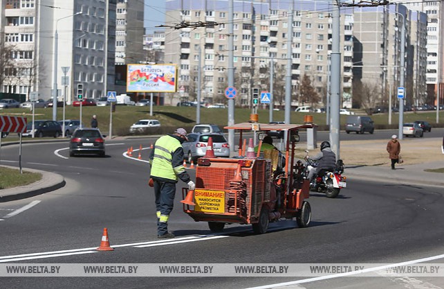 Разметку в центральной части Гродно и райцентров области обновят к 9 мая