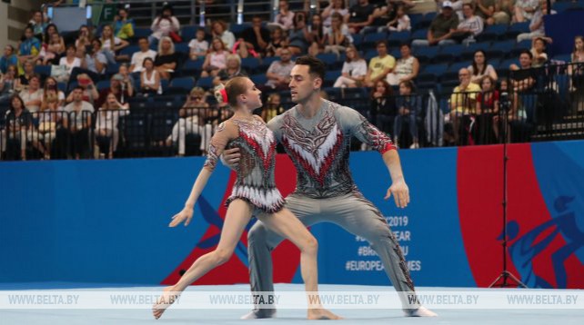 Белорусы Артур Беляков и Ольга Мельник победили в акробатике на II Европейских играх
