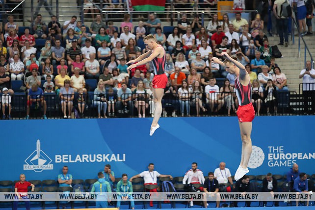 Гончаров и Рябцев заняли 8-е место в синхронных прыжках на батуте на II Европейских играх