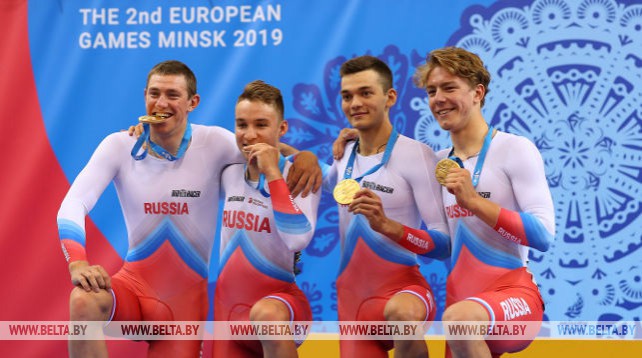 Велосипедисты России выиграли мужскую гонку преследования на II Европейских играх