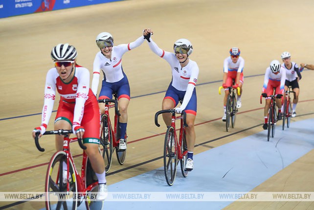 Велосипедистки Великобритании выиграли мэдисон на 30 км на II Европейских играх