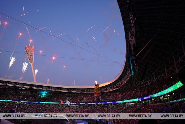 Церемония закрытия II Европейских игр на минском стадионе "Динамо"