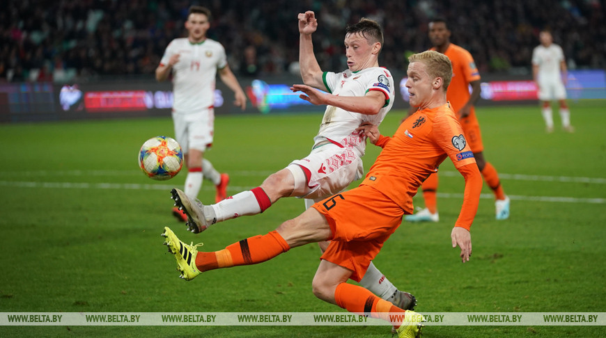 Сборная Беларуси по футболу уступила Нидерландам в квалификационном матче ЧЕ-2020