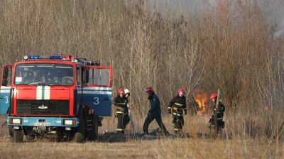 Спасатели ликвидировали возгорание сухой растительности в Гродно