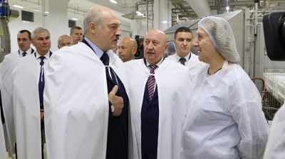 Лукашенко посетил предприятие по производству сыров ООО "Савушкин-Орша"