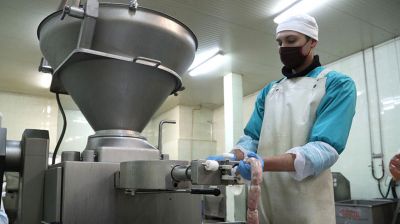 Цех по переработке мяса агрокомбината "Заря" изготавливает до 400 т продукции в месяц