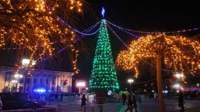В Гродно торжественно зажгли огни на главной новогодней елке