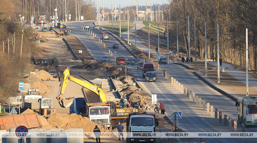 В Витебске продолжается реконструкция улицы Гагарина