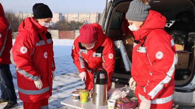 Передвижной пункт обогрева работает в Гомеле