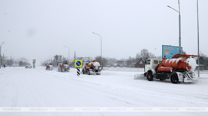 Сильный снегопад прошел в Могилевской области