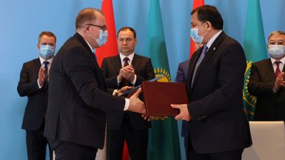 Ряд документов подписан по итогам переговоров глав правительств Беларуси и Казахстана