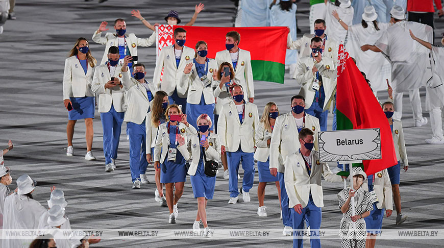 Белорусская делегация на церемонии открытия Олимпиады
