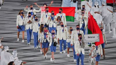 Белорусская делегация на церемонии открытия Олимпиады