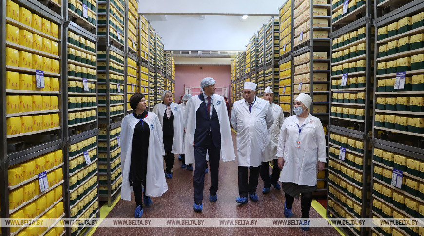 Рыженков ознакомился с модернизацией линии по производству сыров на славгородском филиале "Бабушкиной крынки"