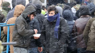 Беженцы на белорусско-польской границе