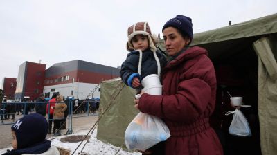 Беженцы на белорусско-польской границе