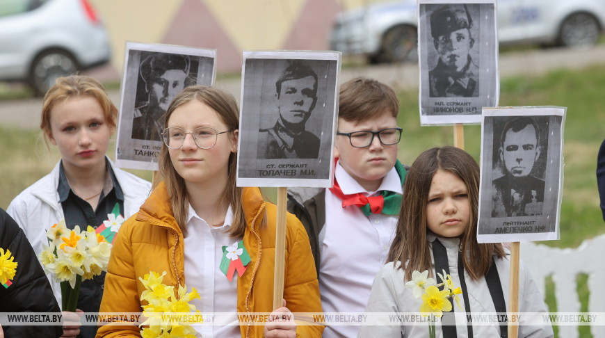 В Городокском районе на воинском захоронении прошел митинг Победы