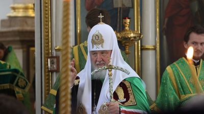 Патриарх Кирилл провел богослужение в кафедральном соборе Минска