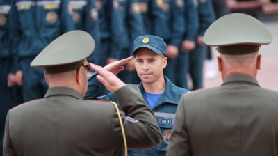 Более 80 новобранцев МЧС Витебской области приняли присягу в День пожарной службы